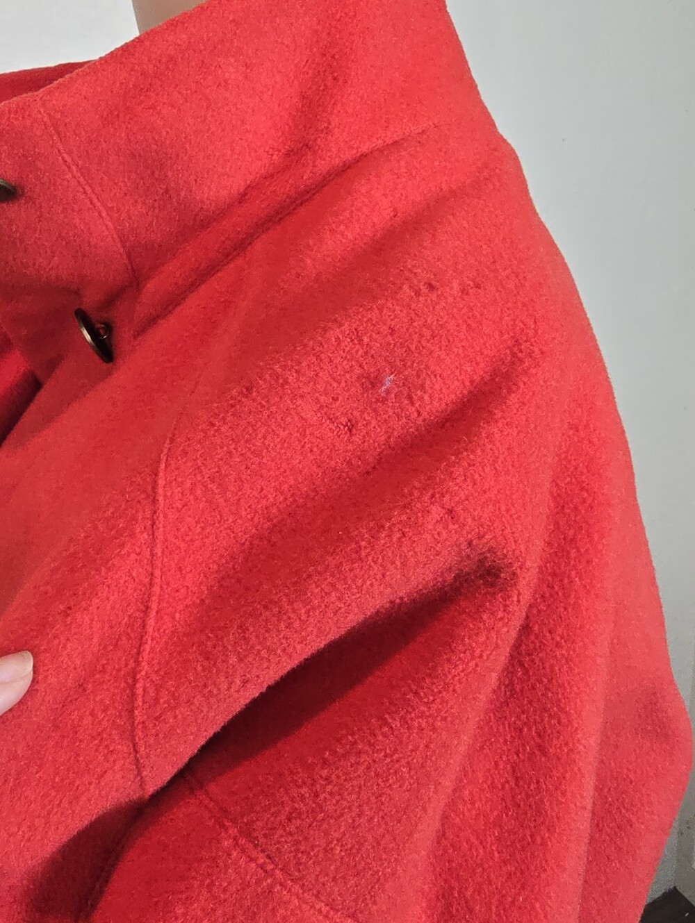 Vintage 80s Karl Lagerfeld France Red 100% Wool Coat Jacket Women's 38 ( Small) - Picture 4 of 16